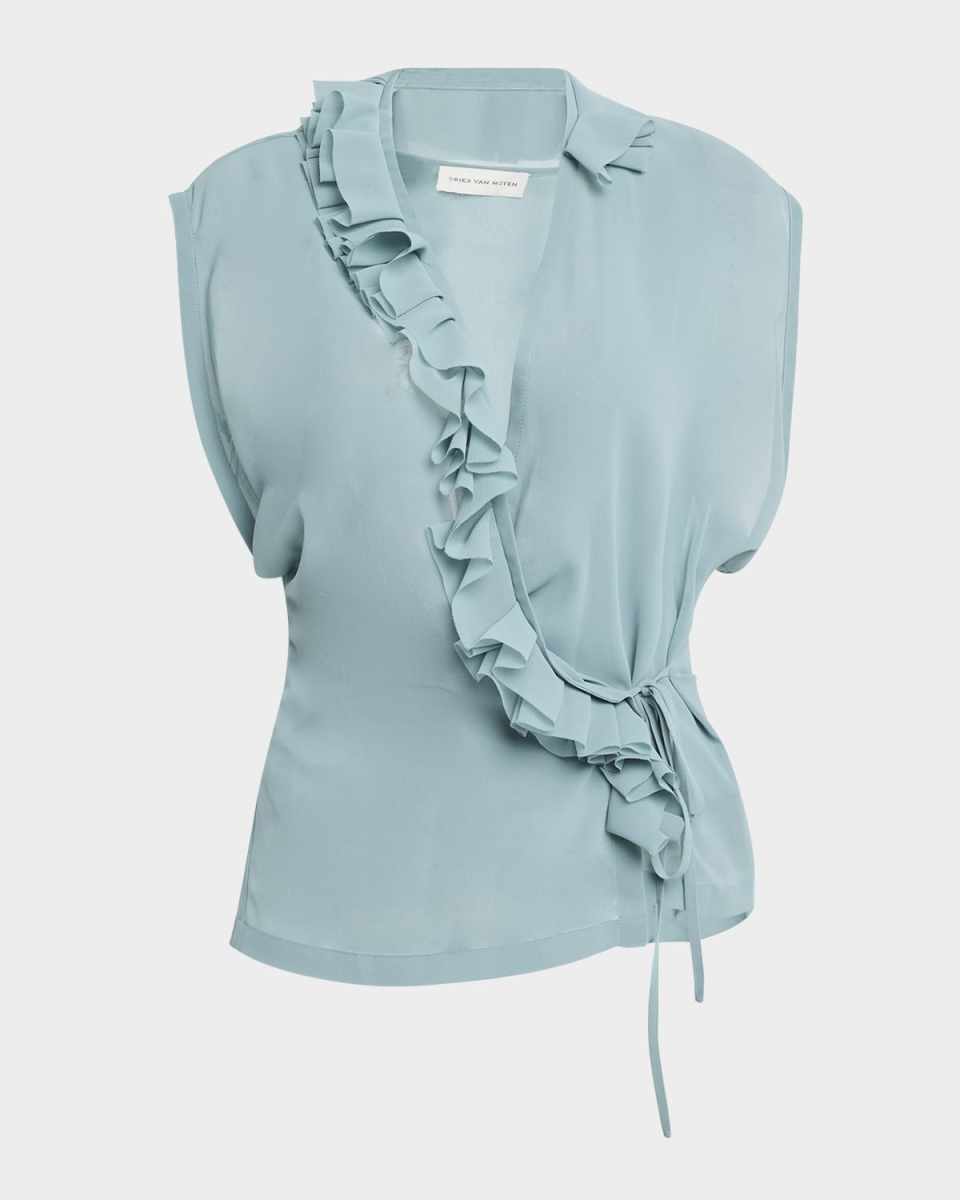 Clematis Ruffle Sleeveless Wrap Top